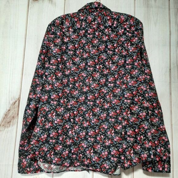 Chaps Blouse Ladies‎ 2xl Black Floral Classic Core - Picture 2 of 9